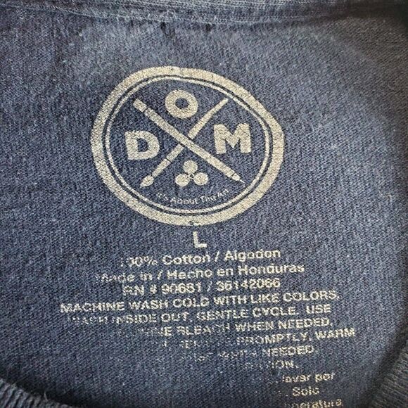 DOM Shirt Mens Large Blue No Bad Vibes Graphic Print Short Sleeve Tee - Picture 5 of 6